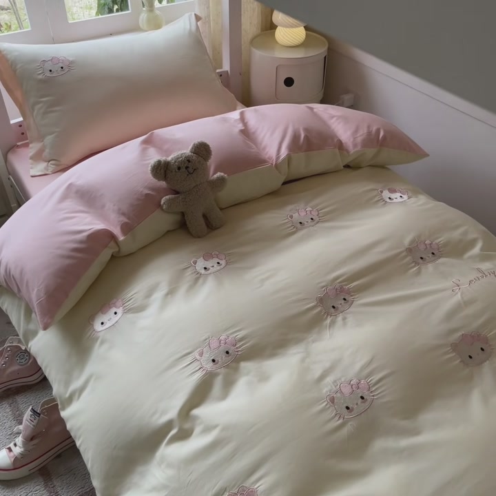 宿舍改造计划！贝蒂系列刺绣三件套，软fufu的幸福感💤