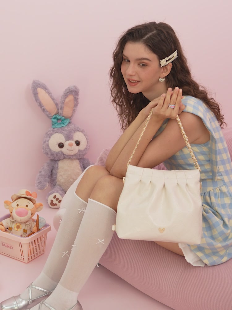 迪士尼米奇单肩包开箱！这菱格链条也太好搭了吧💖