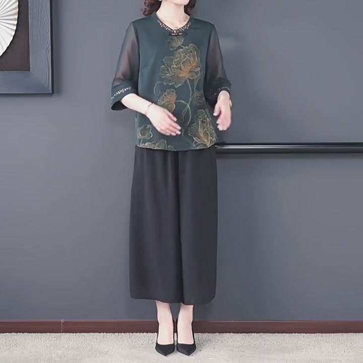 2025夏季新款！奢梵蒙真丝刺绣套装，优雅与舒适并存✨